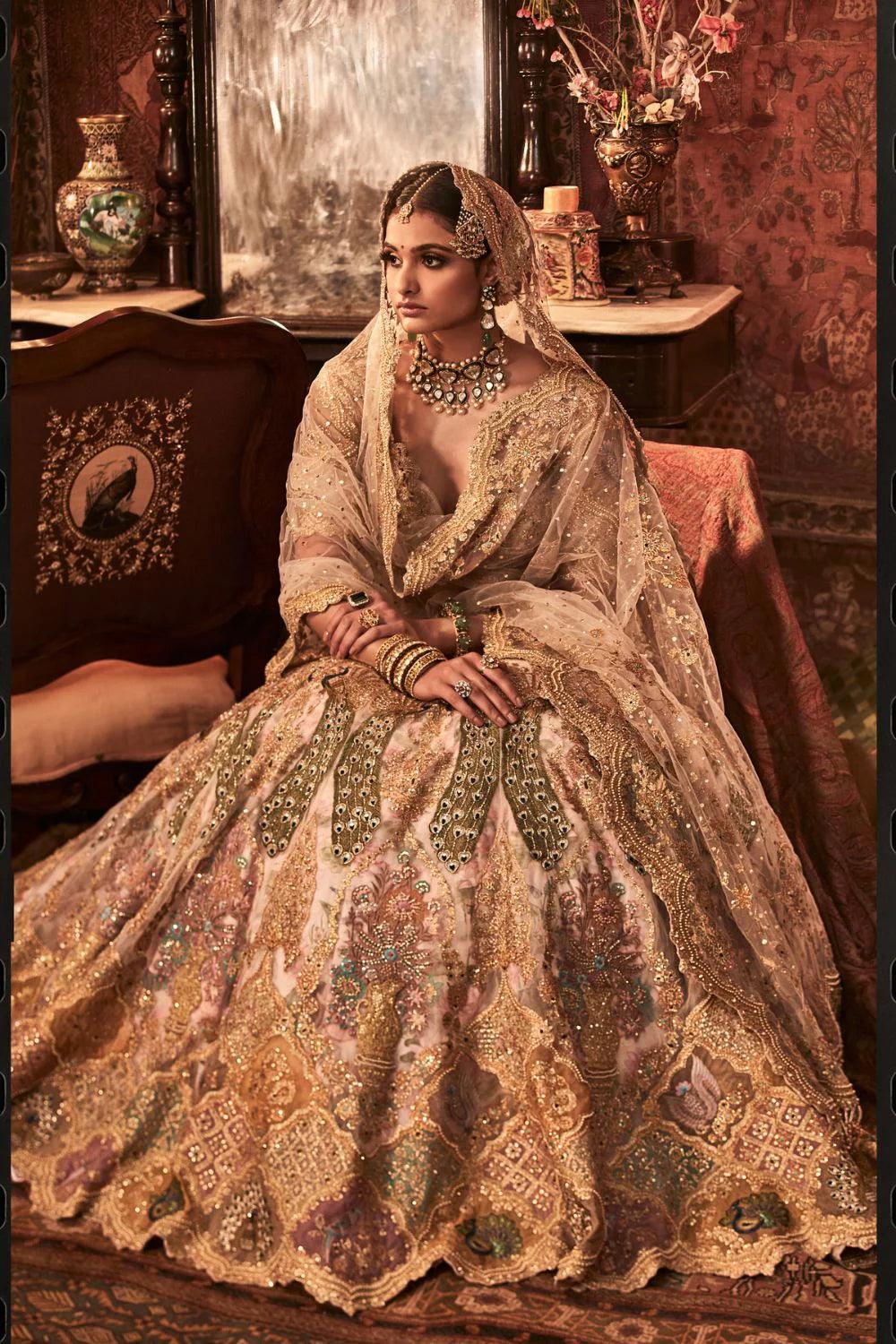 Adda Heights Sabyasachi Bridal Lehenga On Rent Baby Pink Colored