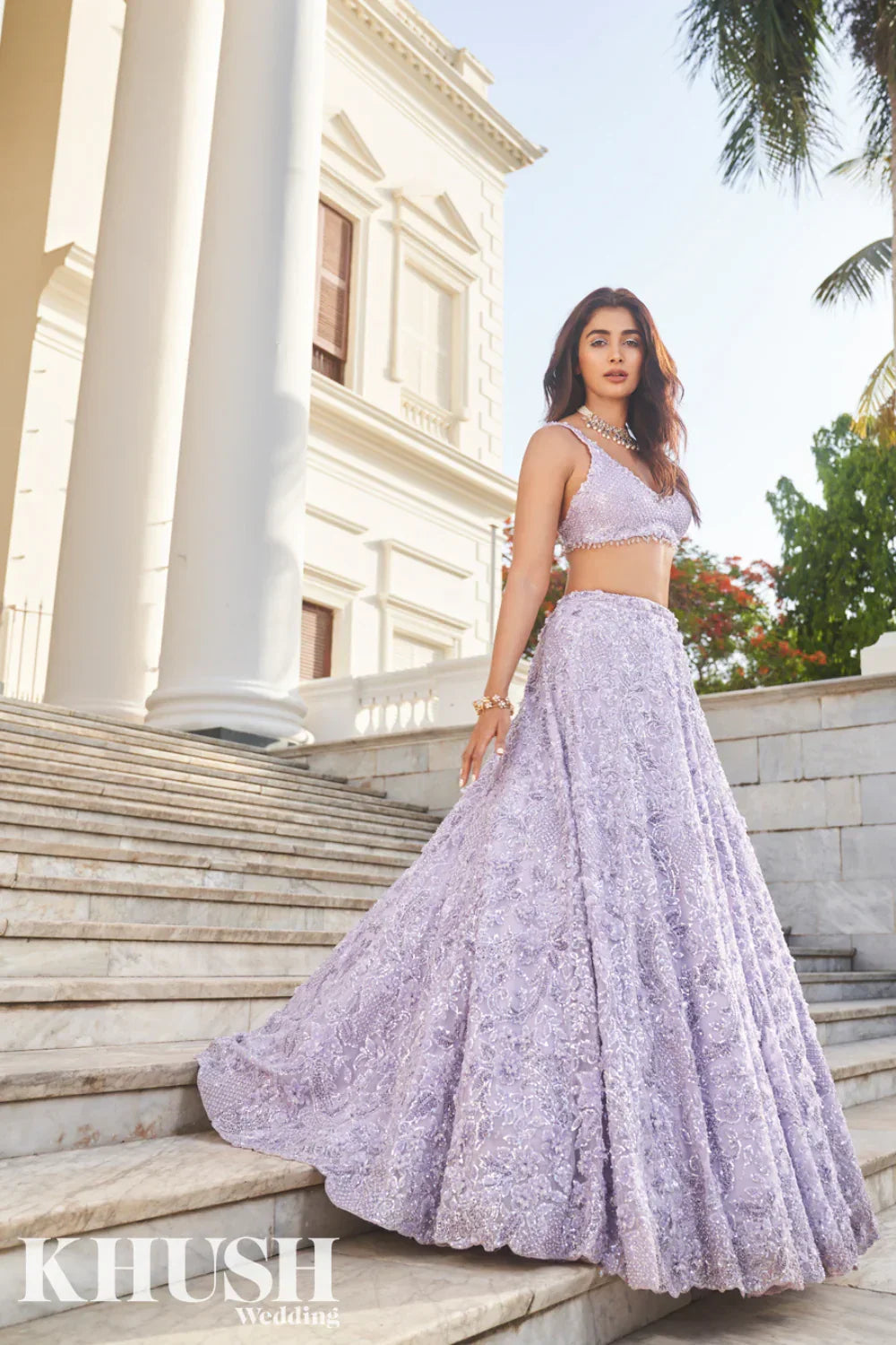 Rent Seema Gujral Mauve Sequin Lehenga Set