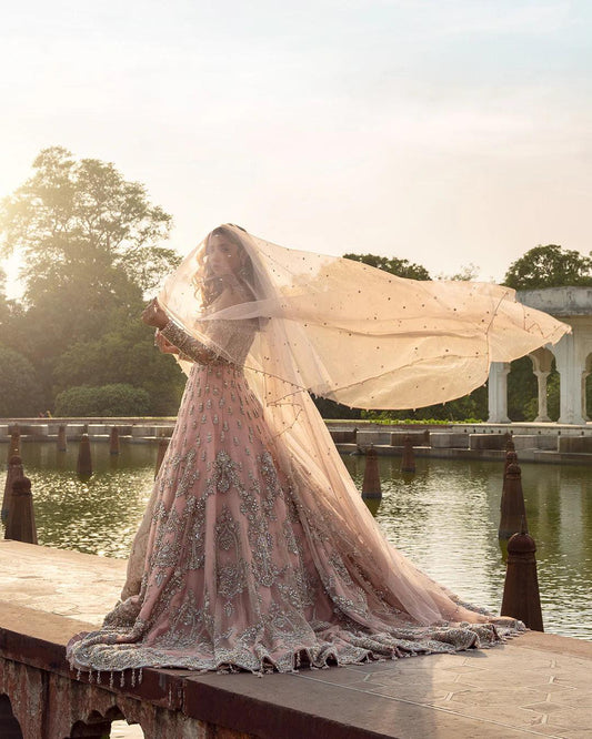 Rent - Faiza Saqlain Hand Embellished Gown (Back Trail Extra) - Couture Encore