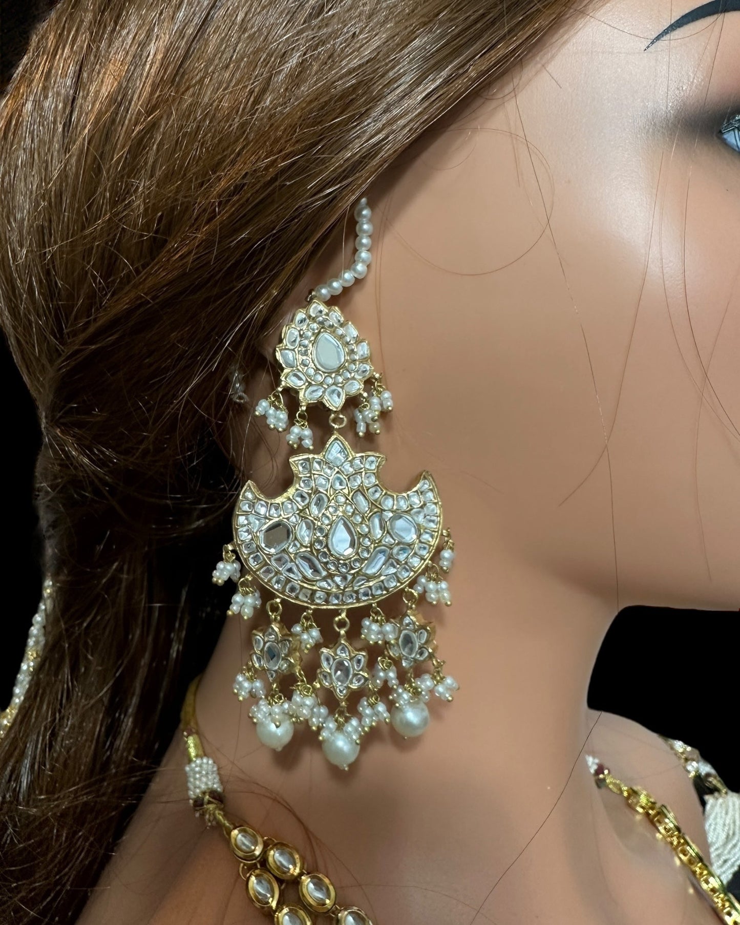 DER781 Manara kundan earrings ( SHIPS IN 4 WEEKS )