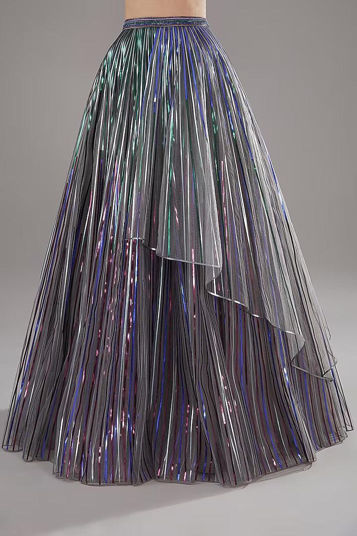 Rent Amit Aggarwal Purple Metallic Lehenga Set - Couture Encore