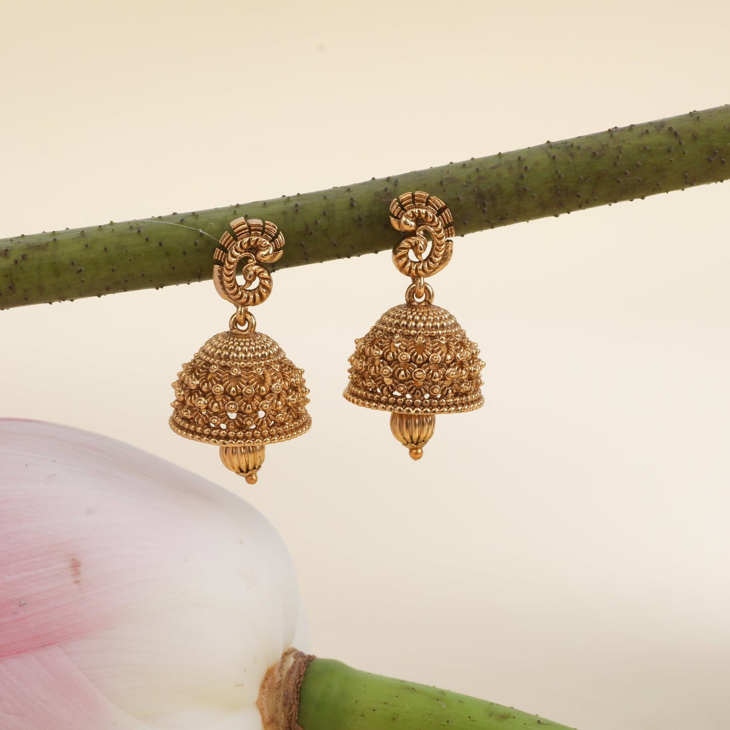 Ishita Antique Jhumka Earrings