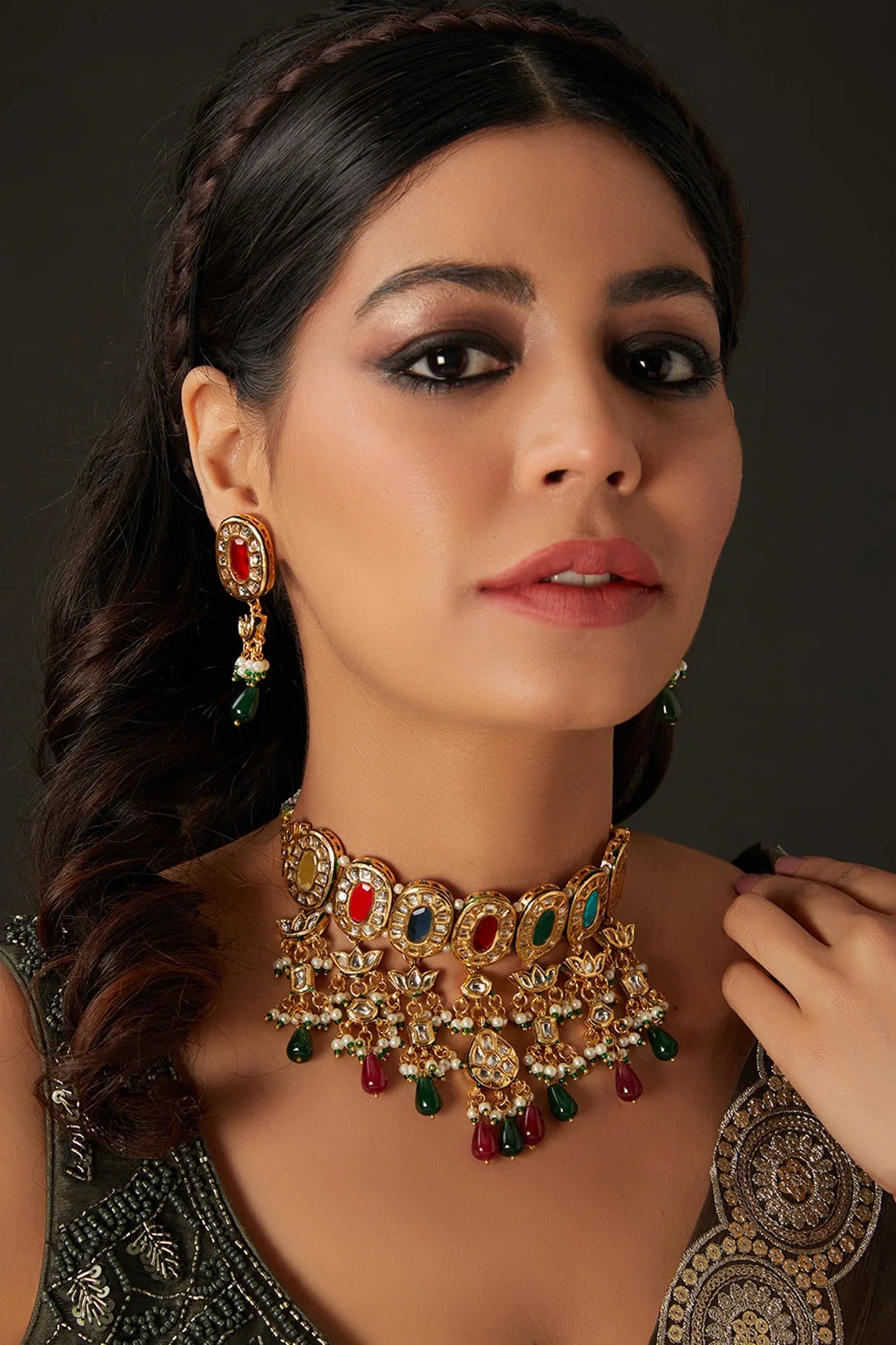 Rent Navrattan Choker Set