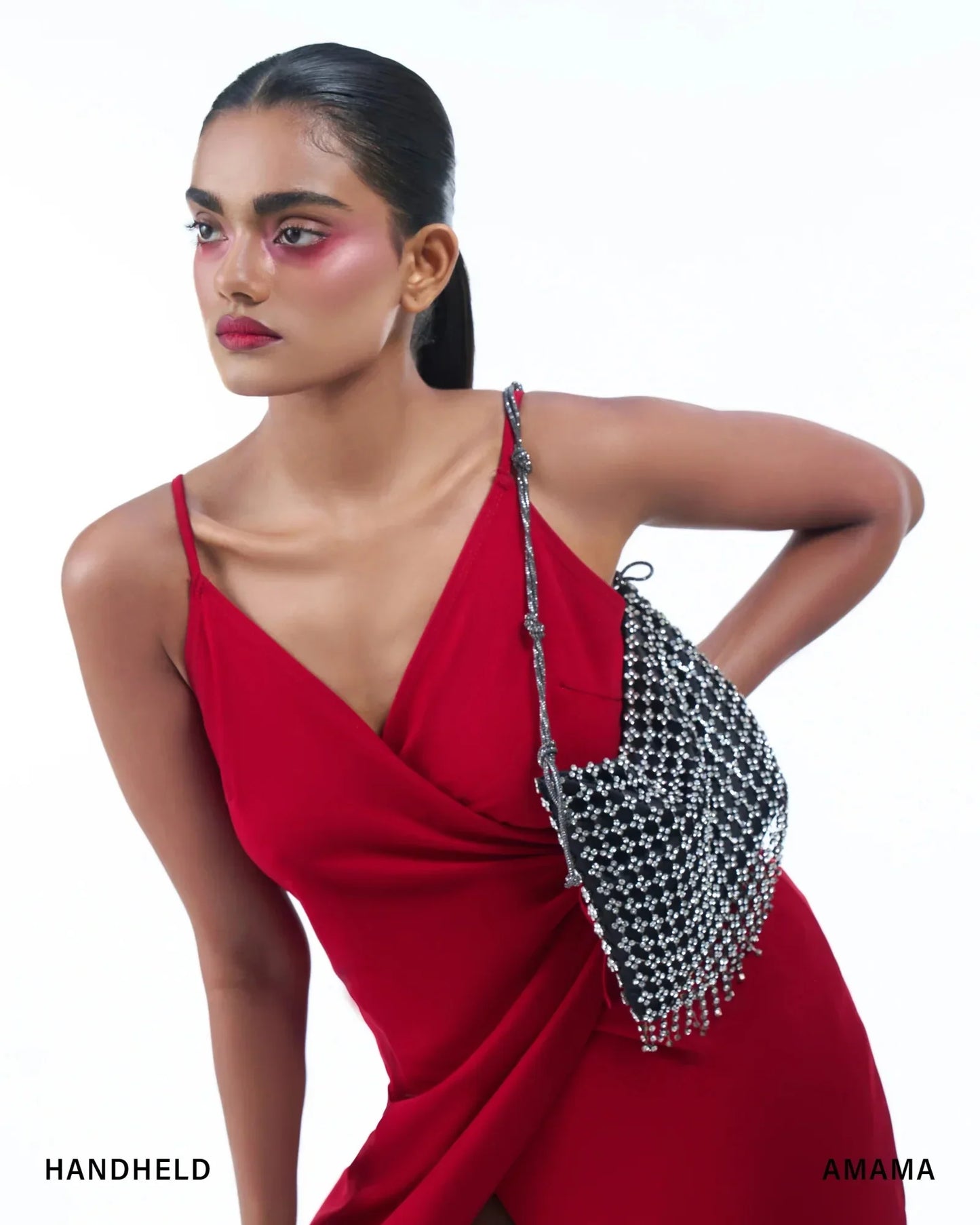 Rent Sequined Silver and Black Bag