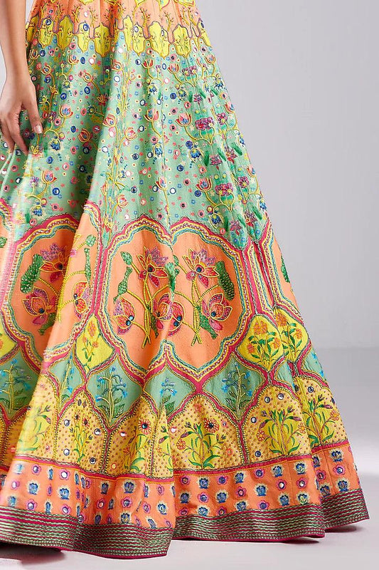 Rent Diyarajvvir Sage Green Lehenga Set - Couture Encore