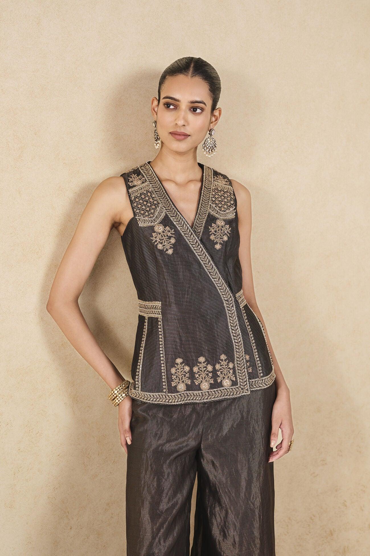 Rent Anita Dongre Embroidered Jacket Set - Black - Couture Encore