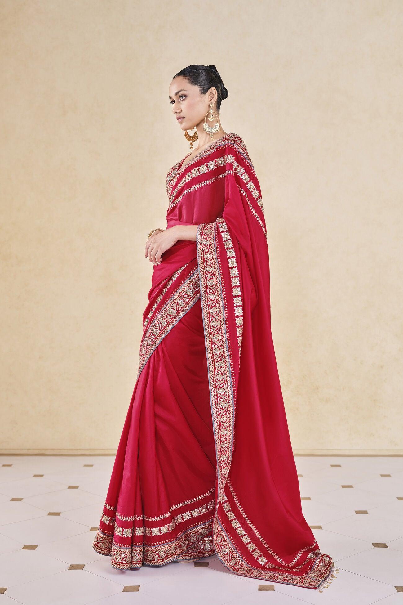 Rent Anita Dongre Red Gota Patti Saree - Couture Encore
