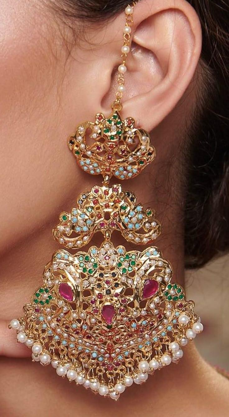 Rent Multicolored Jadau Earrings
