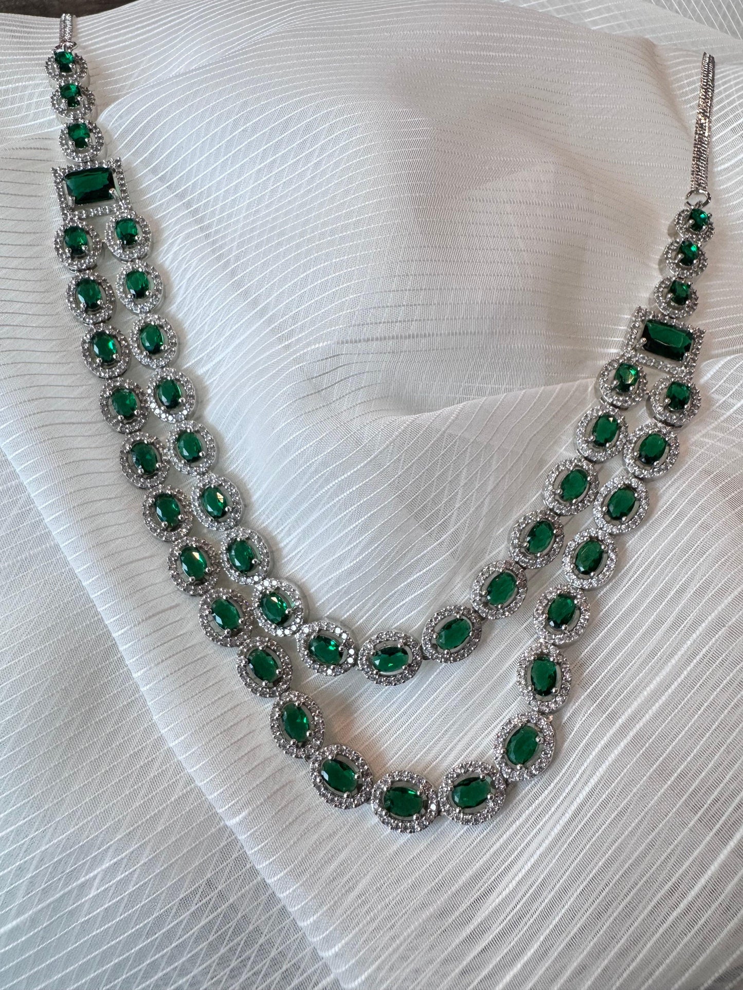 Rent double row oval Necklace - Couture Encore