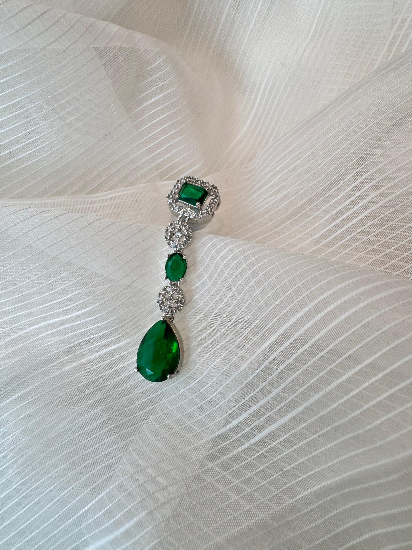 Rent Pear Shaped Emerald Earrings - Couture Encore