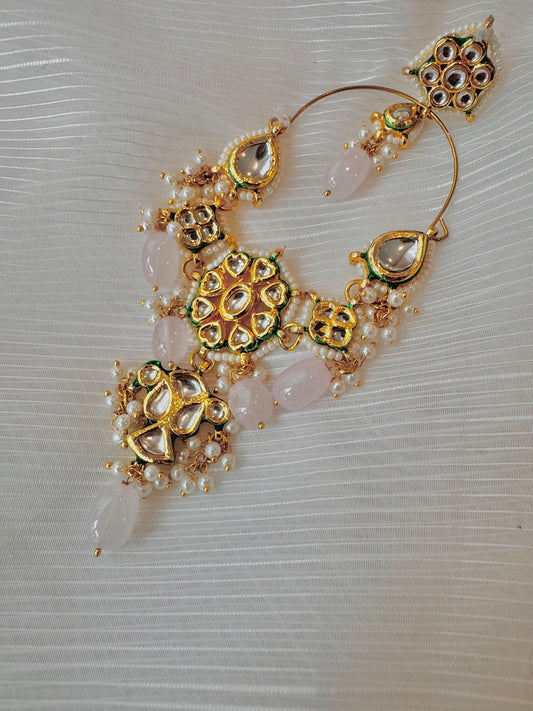 Rent Polki & Pink Beaded Earrings - Couture Encore