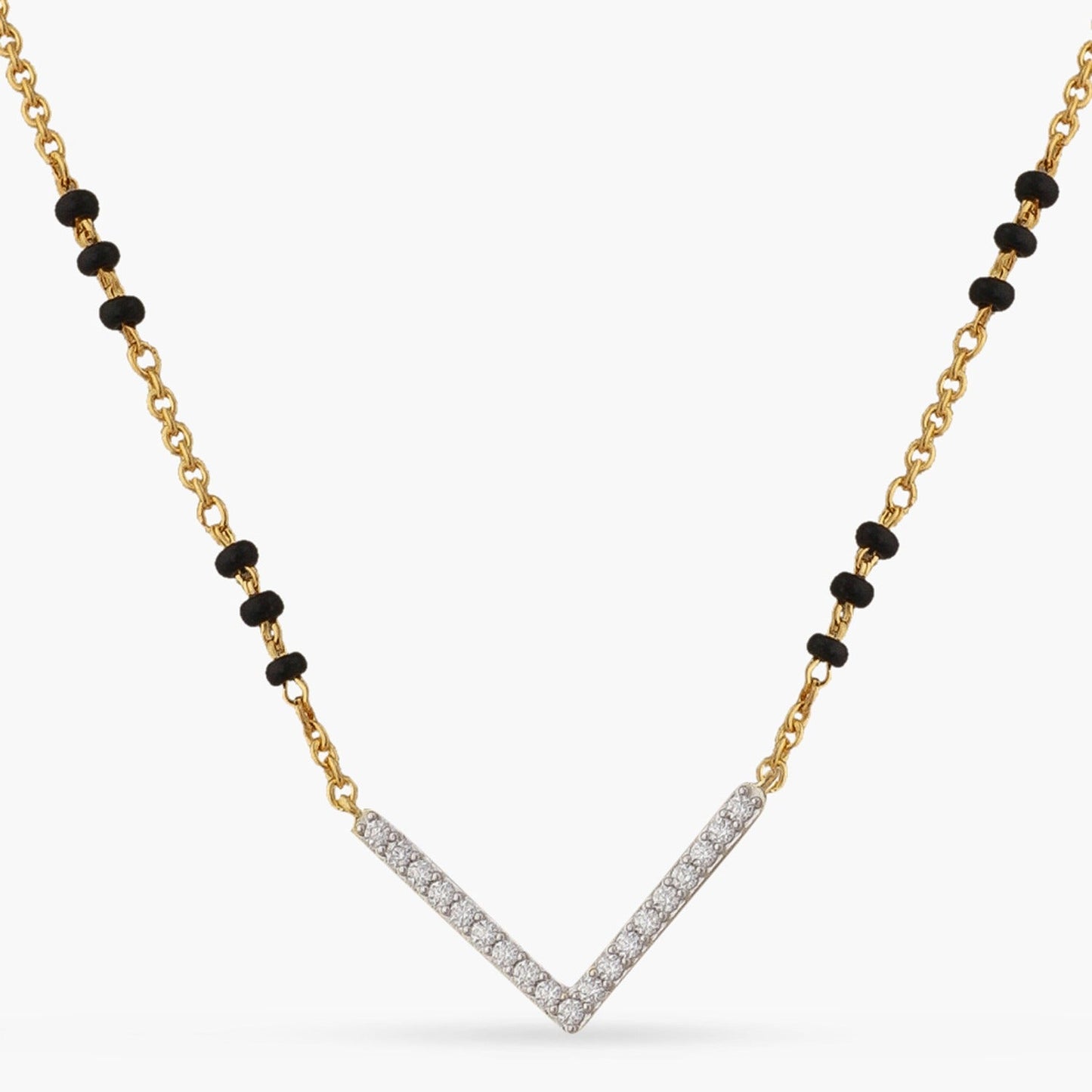 V Shape Elegant Charm CZ 925 Silver Mangalsutra