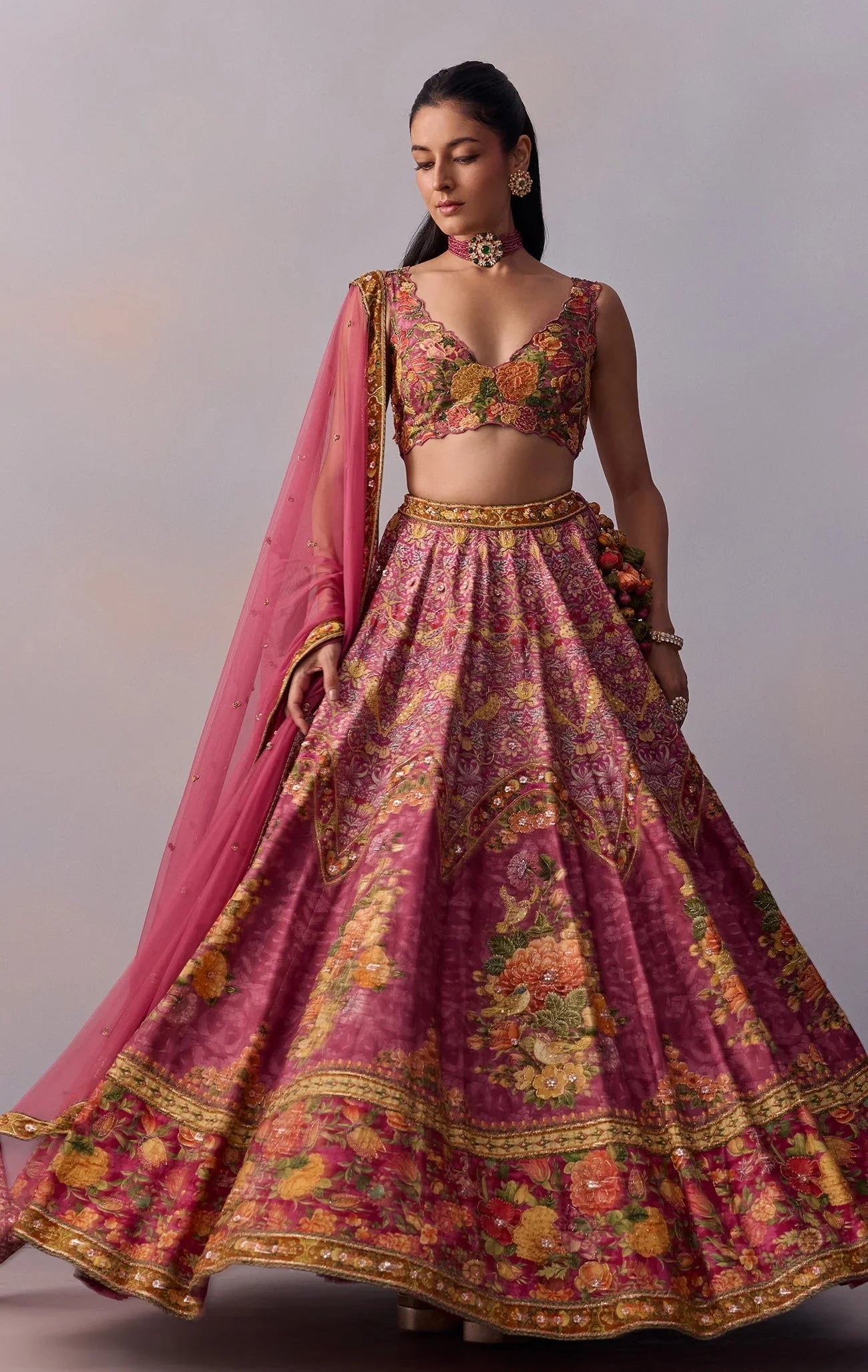 Rent Candy Pink Silk Lehenga