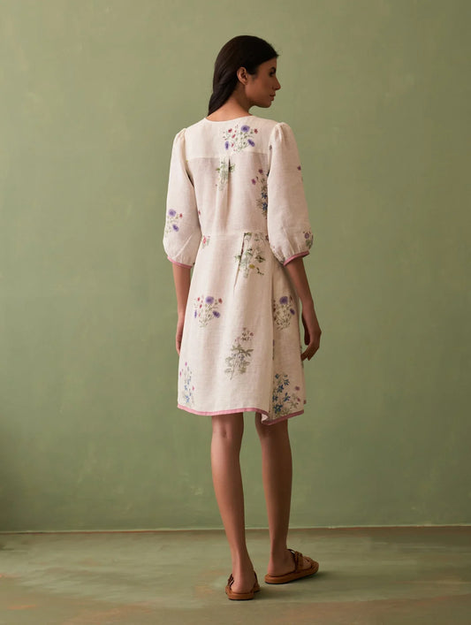 Buy Summer Vacation Ivory Botanical Dress