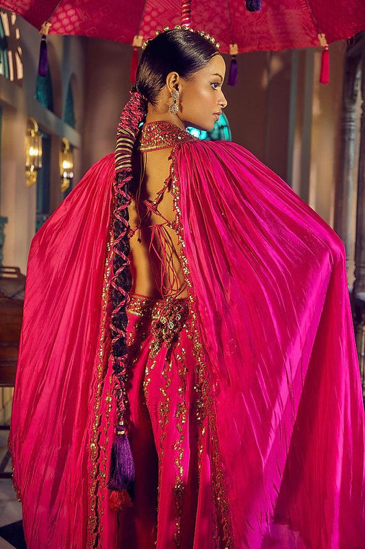 Rent Punit Balana Silk Mirror Embroidered Sharara Set - Couture Encore
