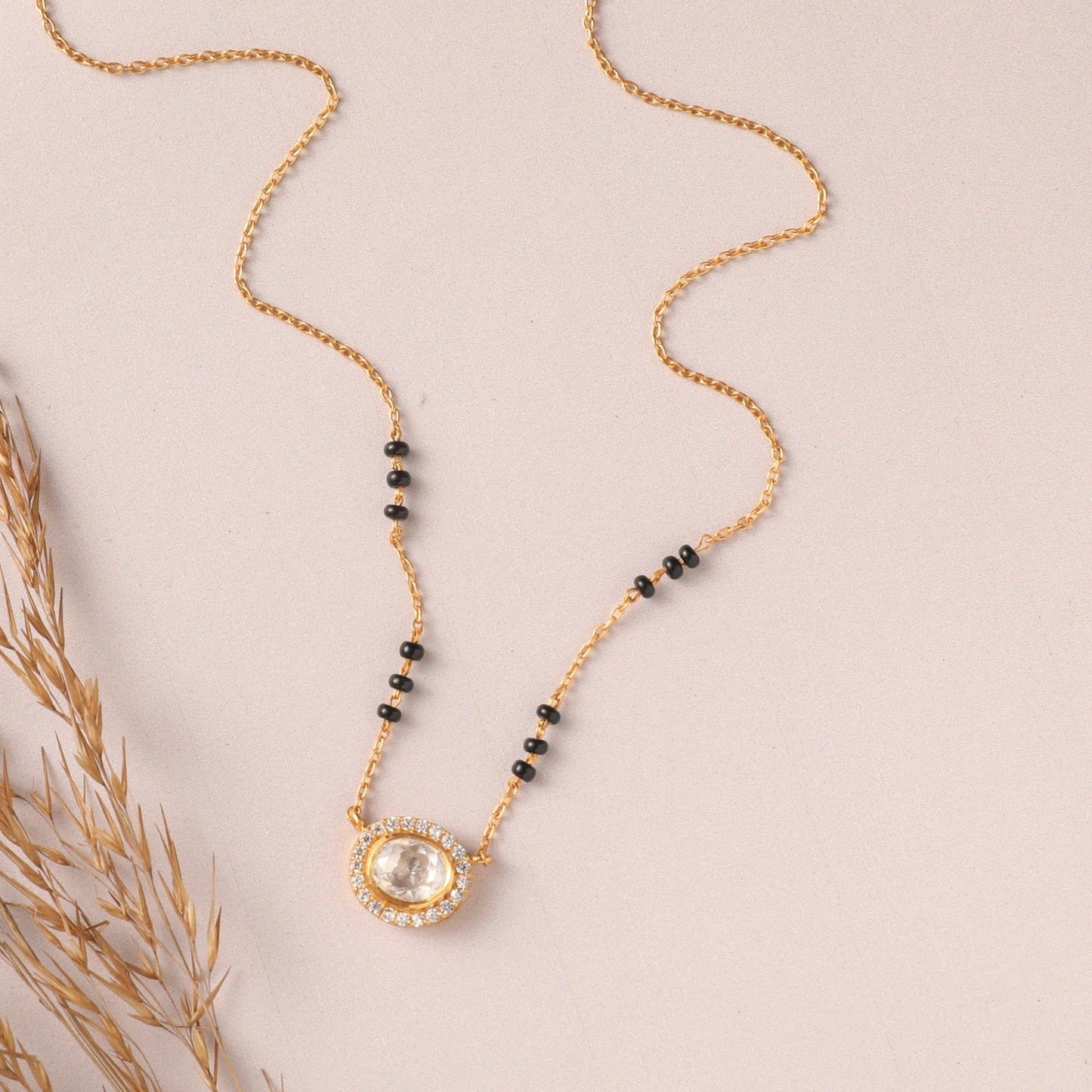 Classic Moissanite 925 Silver Mangalsutra Necklace