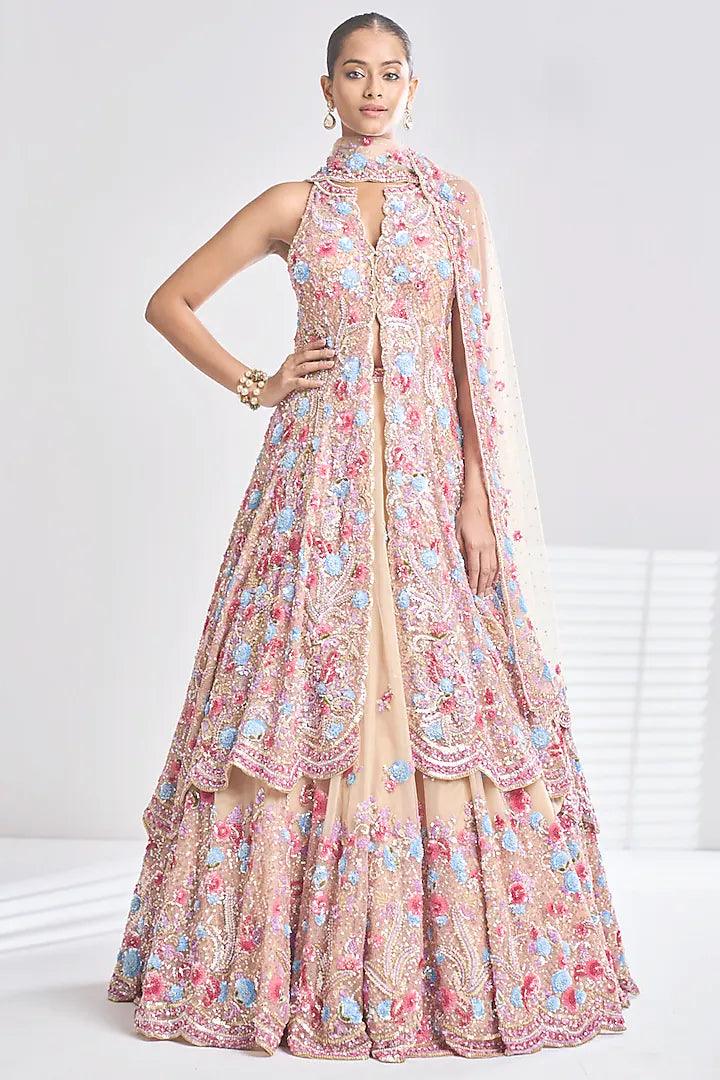 Rent Seema Gujral Net Sequins Embroidered Jacket Lehenga Set - Couture Encore