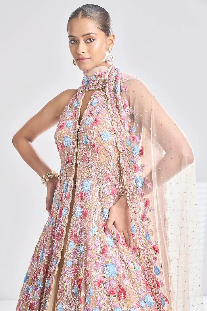 Rent Seema Gujral Net Sequins Embroidered Jacket Lehenga Set - Couture Encore