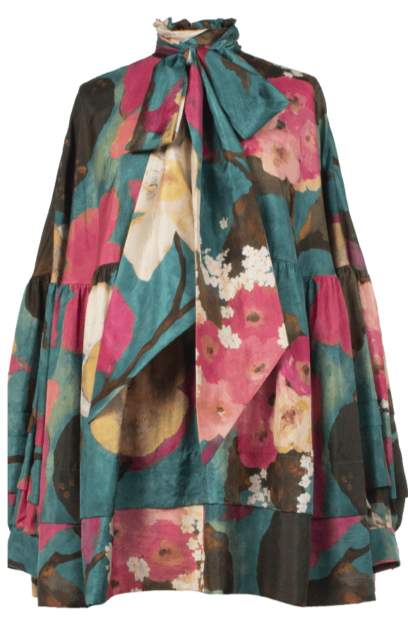 Rent Sabyasachi Printed Silk Oversized Dress - Couture Encore