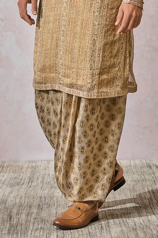 Rent Tarun Tahiliani Ivory Tissue Georgette Printed Kurta Set