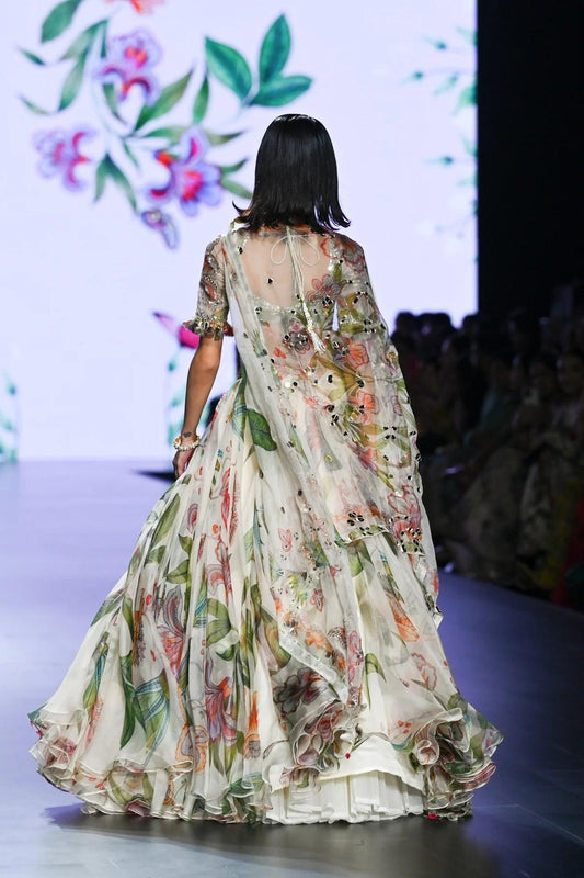 Rent Mahima Mahajan Ivory Organza Lehenga Set - Couture Encore