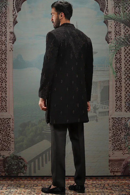 Rent Black French knot embroidered jacket set