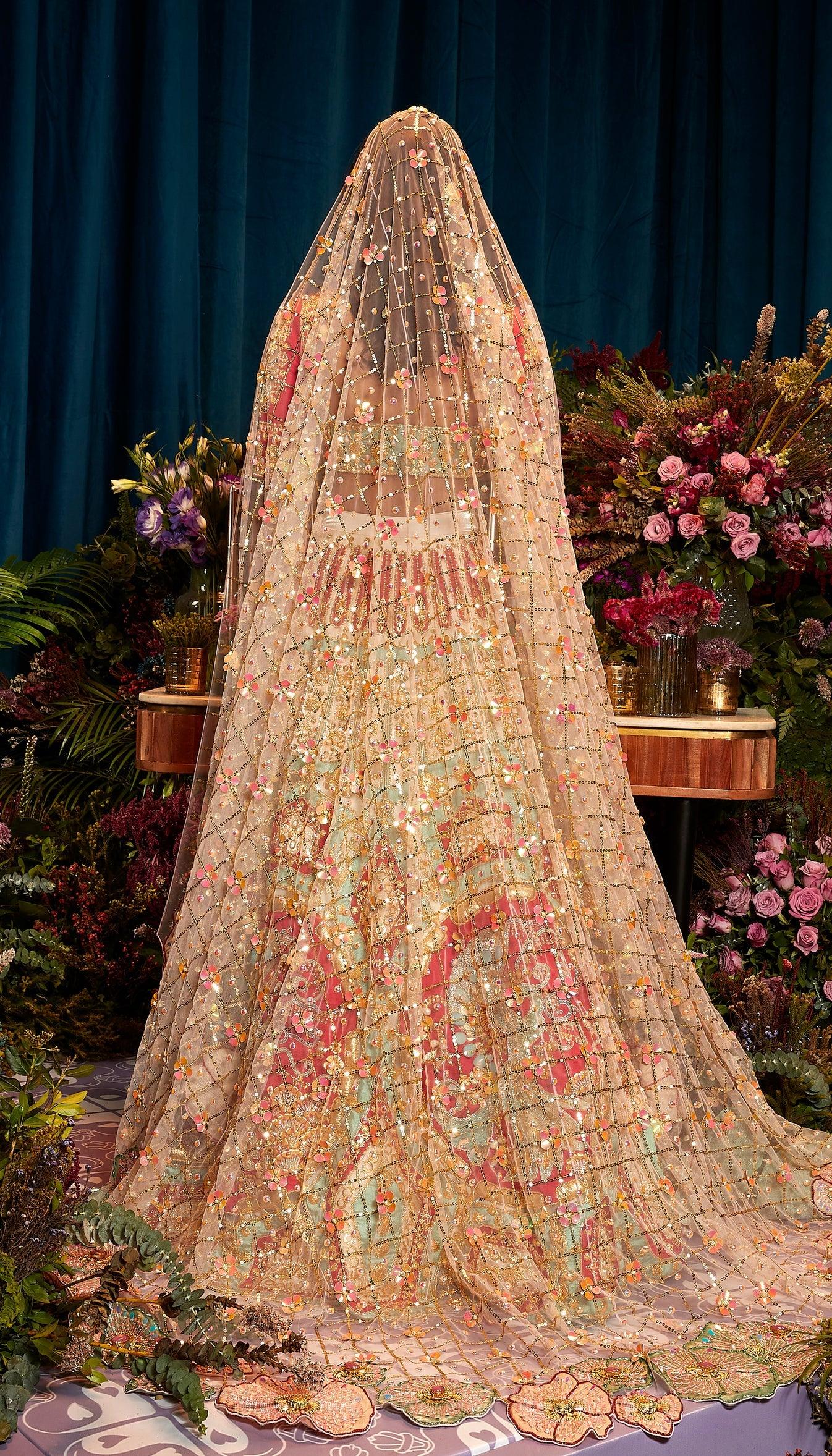 Papa Dont Preach By Shubhika - Ivory And Red Love Story Lehenga Set - Couture Encore