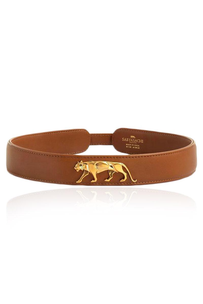Sabyasachi - Mustard Tan Bengal Tiger Belt - Couture Encore