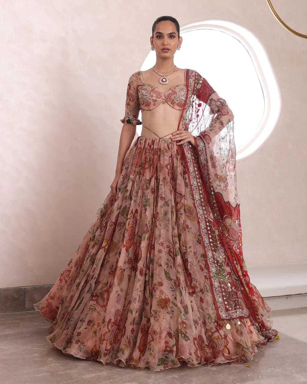 Rent - Mahima Mahajan Pink Organza Lehenga Set - Couture Encore