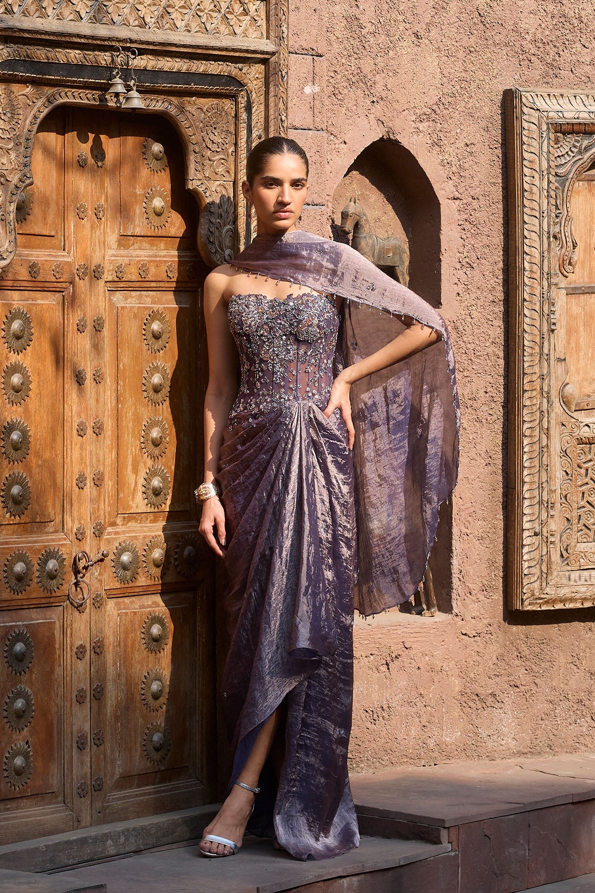 Rent Dolly J Ravessa Corset Drape Saree
