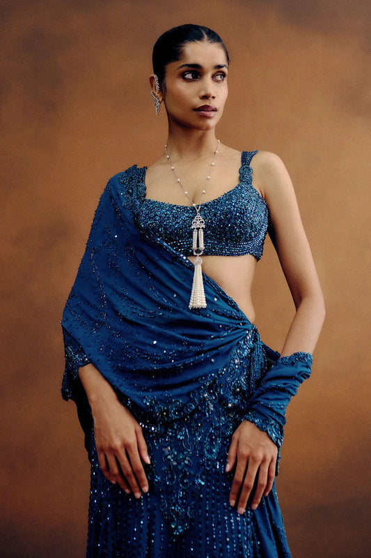 Rent Dolly J Oceanelle Drape Saree