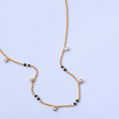 Dainty CZ Charms 925 Silver Mangalsutra