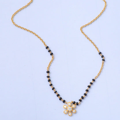 Minimal Floral CZ 925 Silver Mangalsutra