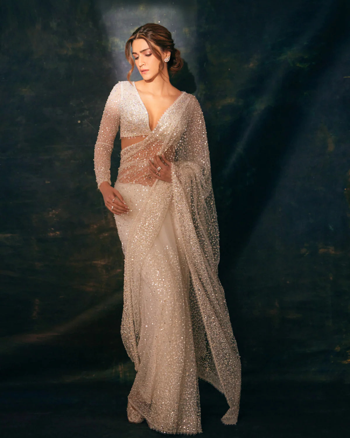 Rent Seema Gujral Saree Crystal Pearl