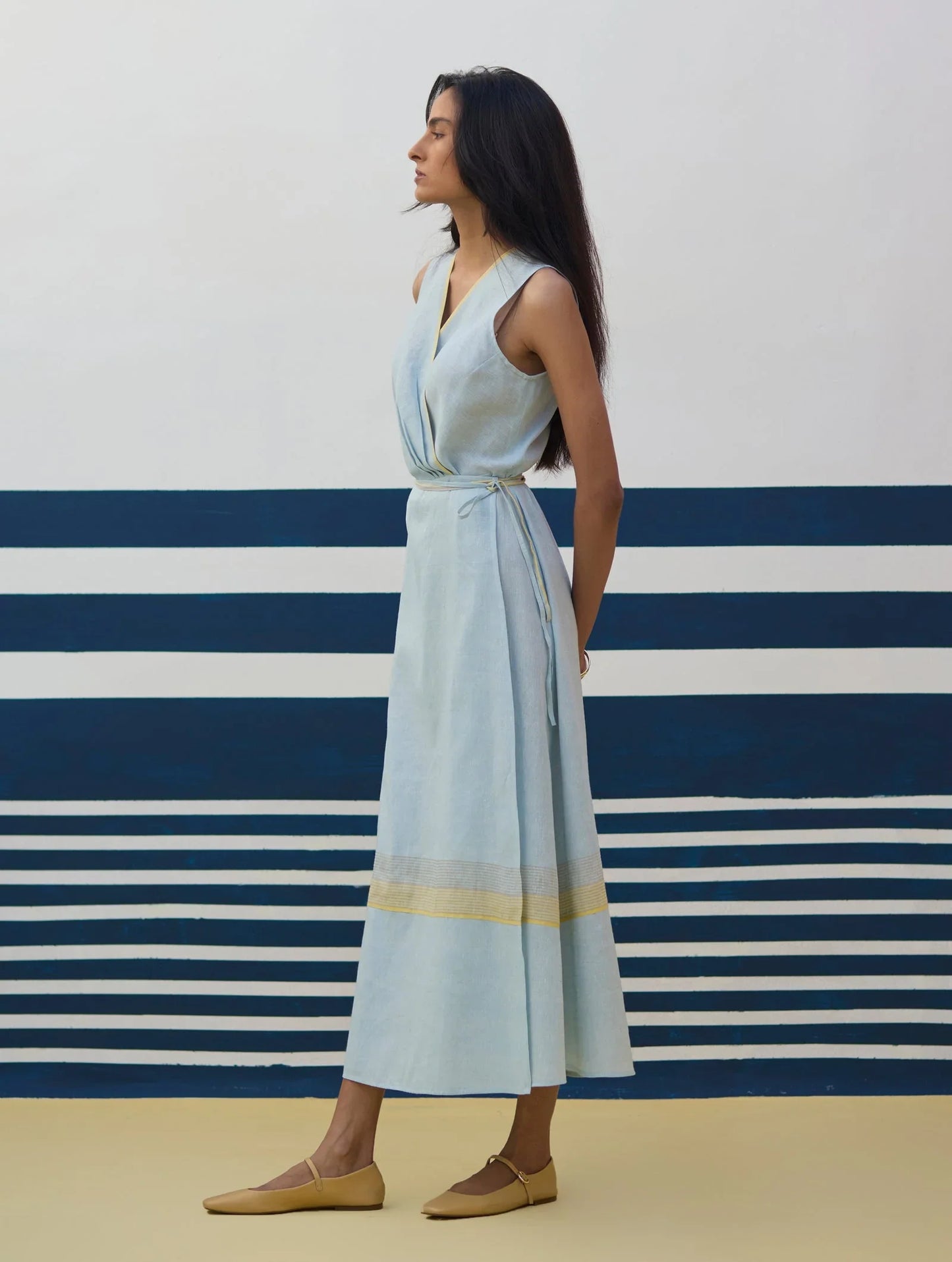 Buy Summer Vacation Sky Blue Wrap Dress