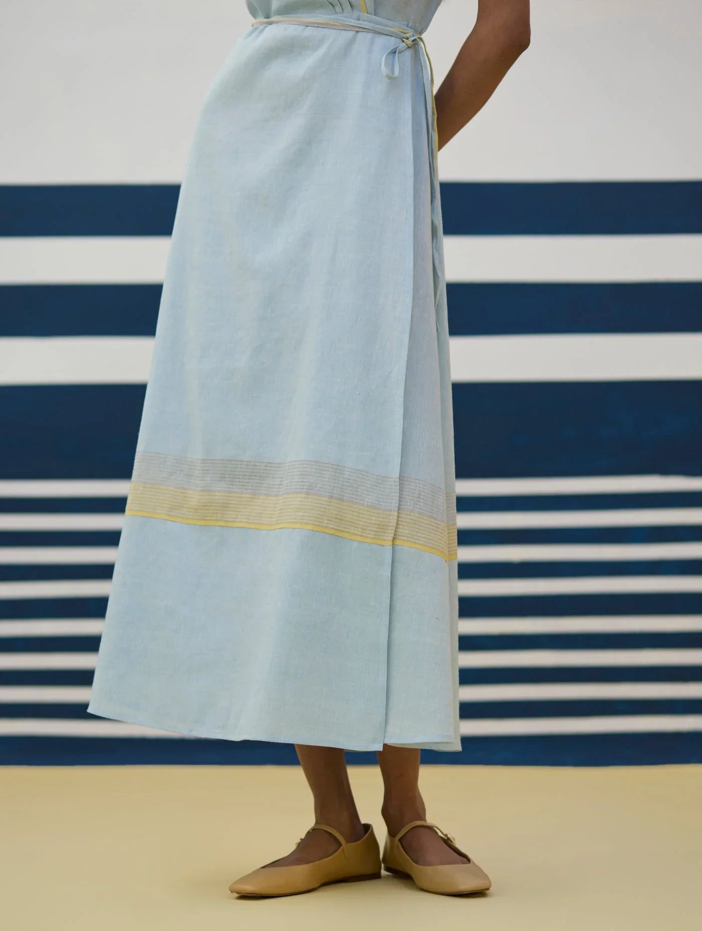Buy Summer Vacation Sky Blue Wrap Dress