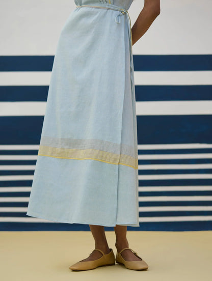 Buy Summer Vacation Sky Blue Wrap Dress