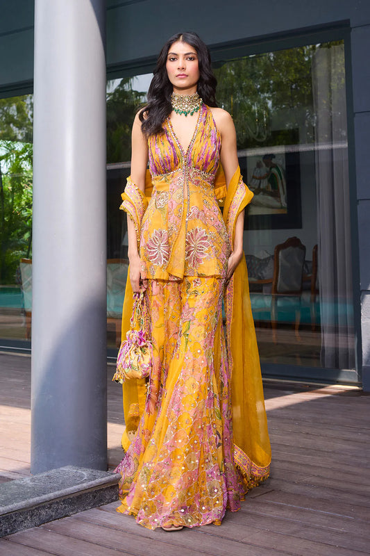 Rent - Mahima Mahajan Yellow Organza Sharara Set