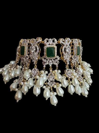 BR472 Farhat bridal set in green ( READY TO SHIP)