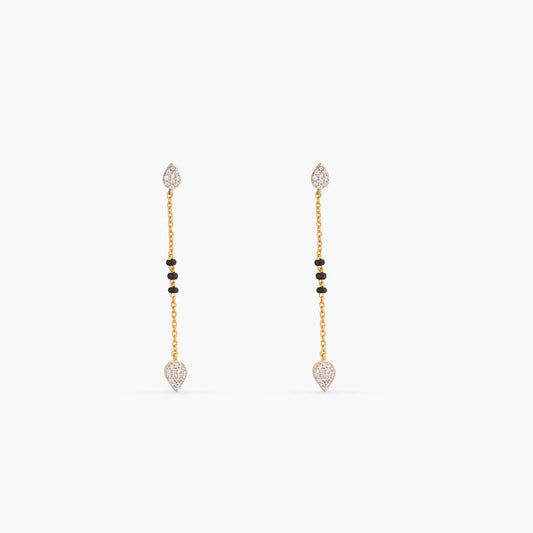 Dazzle CZ 925 Silver Mangalsutra Drop Earrings