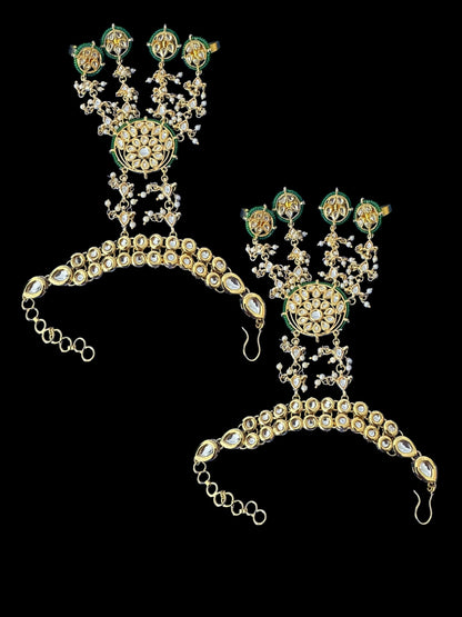 Rimsha kundan haathphool -1 pair ( READY TO SHIP )