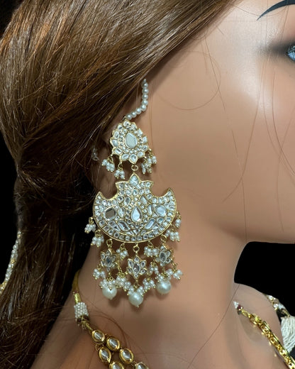 DER781  Manara kundan earrings ( SHIPS IN 4 WEEKS )