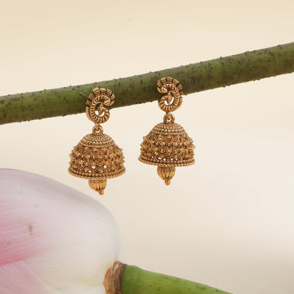Ishita Antique Jhumka Earrings