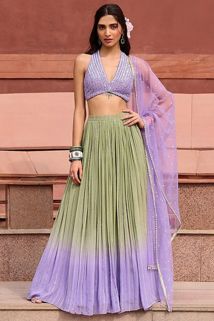 Rent Ombre Georgette Sequin Work Lehenga Set