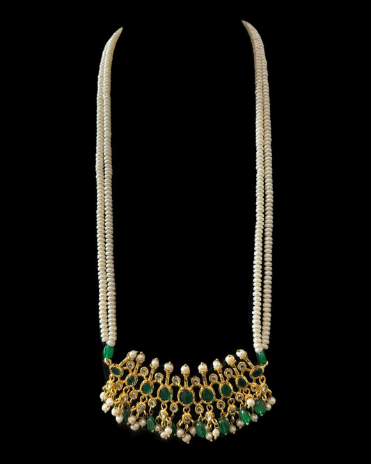 PS559 Hyderabadi / Nizami tirmani in fresh water pearls with chandbali( READY TO SHIP )