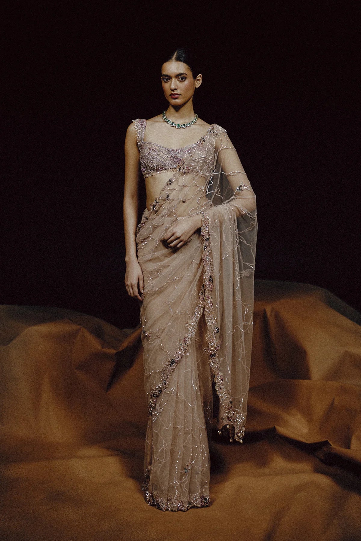 Rent Dolly J Aura Blush Crystal Saree