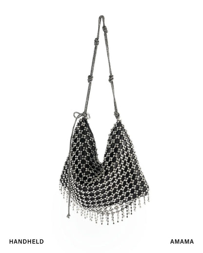Rent Sequined Silver and Black Bag