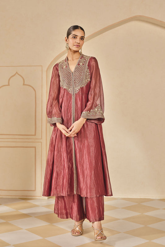 Rent Anita Dongre Embroidered Zardozi Silk Jacket Set