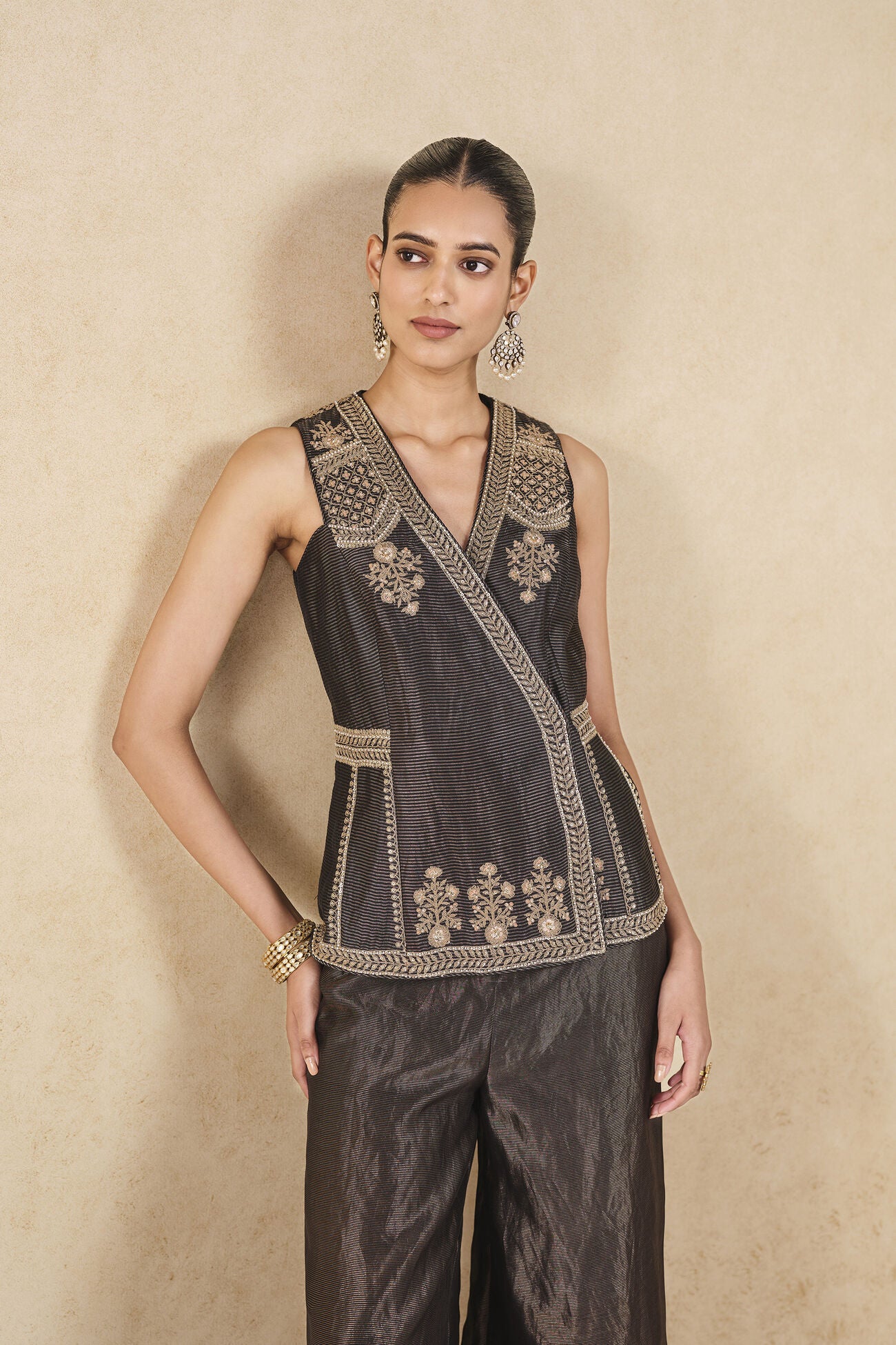 Rent Anita Dongre Embroidered Jacket Set - Black