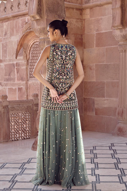 Rent Anita Dongre Embroidered Skirt Set - Sage